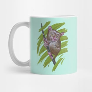 Enchanting Tarsier in Lush Greenery - Adorable Wildlife Art Mug